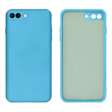 Capa Protege Câmera Silicone Compatível iPhone 7 E 8 Plus Cor Azul Piscina
