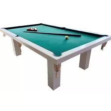 Mesa De Pool Profesional Premium Blanco 2,40x1,40mts Brienza