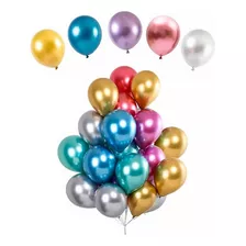 Balão Bexiga Metalizado - Várias Cores - N°5 - 50 Unidades