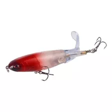 Topwater Popper Bionic Hélice Isca Red Head Clear