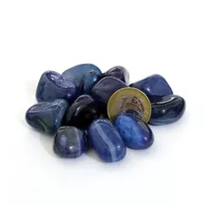 Ágata Azul Tingida - Rolado - 3 A 4 Cm