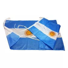 Bandera Argentina 90 X 150cm Medida Oficial Refuerzo Y Sogas