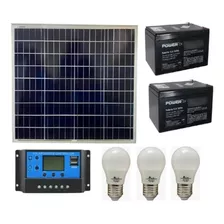 Kit De Iluminação Painel Solar 55w + Bateria +3 Lampadas 12v