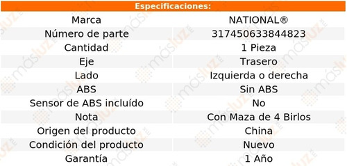 1- Maza Trasera Izquierda O Derecha S40 2000/2004 National Foto 3