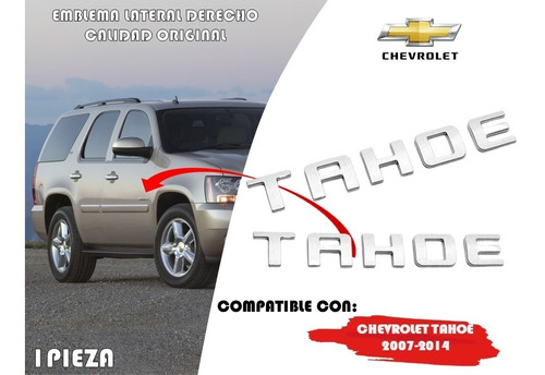 Emblema Chevrolet Tahoe 07-14 Derecho Original Calidad Foto 2