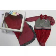 Saida De Maternidade Plush Bebê Menino Paraiso Macacão 7050