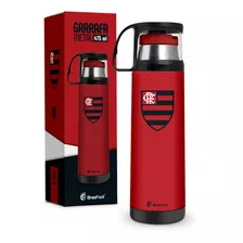 Garrafa Térmica Flamengo Com Caneca Café Oficial