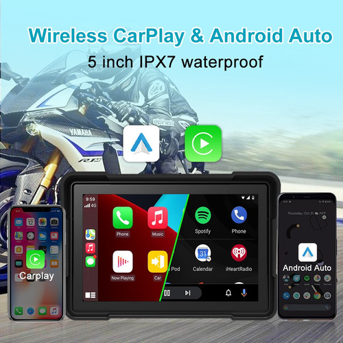 Audio Porttil Para Motocicletas Con Carplay Android Auto In Foto 2