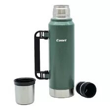 Termo Cuori 1,3 Lt Inox Asa Retráctil Cebador Trueno Color Verde Claro