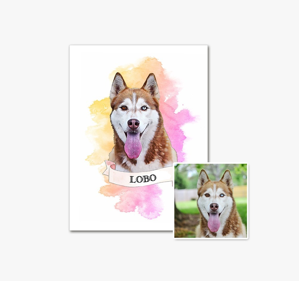 Retrato Personalizado Mascota Ilustracion De Tu Perro / Gato