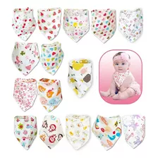 15 Pack Baberos Bebe Bandana Absorbentes Y Suaves, Niñas