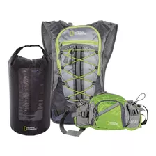 Combo Mochila Hidratación 12 L + Cangurera + Bolsa Seca 20 L