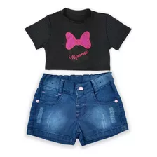 Conjunto Infantil Com Cropped + Short De Cós Com Regulador 