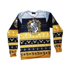 Sudadera Navideña Full Print Estampada Casas Harry Potter