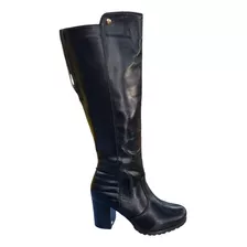 Bota Feminina De Salto Cano Longo Meia Pata Mooncity 73043