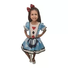 Fantasia Vestido Alice No País Das Maravilhas - 2 A 8 Anos
