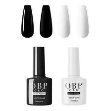 Kit Gel Esmalte Semipermanente Blanco Y Negro 7.5ml