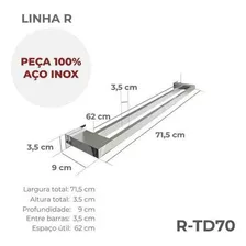 Porta Toalha Duplo De Banheiro 70cm Aço Inox 304 R-td70olt