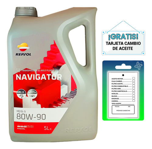 Foto de Aceite 80w-90 Mineral Repsol Navigator X Galn De 5 Litros