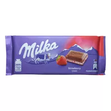 Chocolate Ao Leite Com Sabor Morango Milka Importado 100g