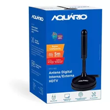Antena Digital Tv Interna Externa 4k Aquario Dt150 Cabo 5 Mt