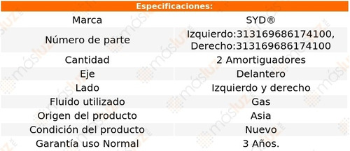 Kit 2 Amortiguadores Del Gas Fusion Ford 06/09 Syd Foto 2
