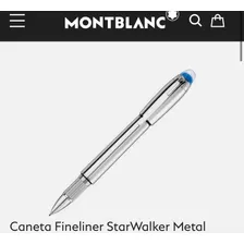 Caneta Montblanc Starwalker Blue Poit Aço Inox