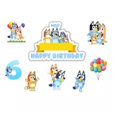 Topo De Bolo Bluey Infantil Aniversário Personalizado