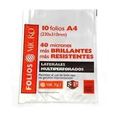 Folio Micro A4 X 10 Unid 40 Micrones 