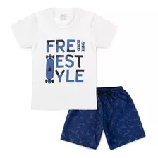 Conjunto Infantil Menino Verão Bebê Freestyle Branco