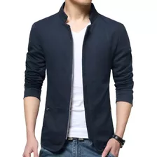 Blazer De Algodón Con Cuello Alto Casual Para Hombre