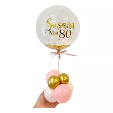 Centro De Mesa Mini Globo Burbuja Cumpleaños Personalizado