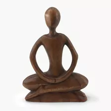 Escultura Yoga Meditação Original Indonésia Peça Única