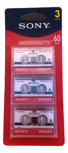 Paquete Con 3 Cassettes Sony Micro Cassette Mc-60 Nuevo
