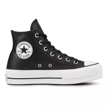 Zapatilla Converse Chuck Taylor Plataforma Cuero Mujer Negro