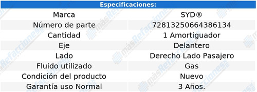 Amortiguador Gas Del Derecho Honda Insight 11 Al 20 Syd Foto 2