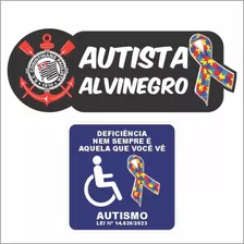 Adesivos Autista Alvinegro - Corinthians Pcd Carro / Escolar