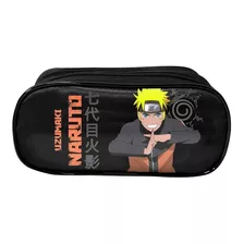 Estojo Escolar Uzumaki Naruto Preto 2 Ziper