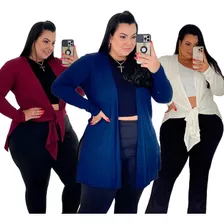 Cardigan Feminino Kimono Casaco Moda Casual Social Plus Size