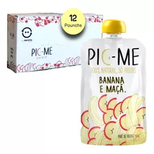 Pic-me Banana E Maçã Pouch 100g (12 Unidades)