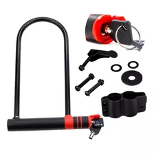 Trava Tranca Cadeado Bike Bicicleta Moto U Lock Aço 2 Chaves