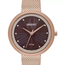 Relogio Orient Feminino Rose Gold - Frss0040 N3rx Cor Do Fundo Marrom