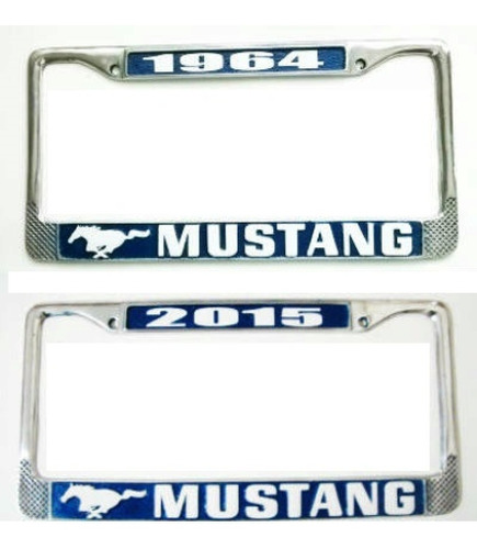 Mustang Porta Placa Metlico Azul Personalizable Portaplacas Foto 2