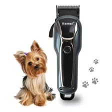 Máquina Tosa Cães E Gatos Kemei Profissional S/ Fio Bivolt Cor Preto 110v/220v