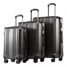 Coolife Luggage Suitcase Pc + Abs Juego De 3 Piezas Con Tsa 