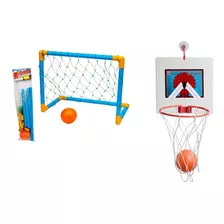 Kit Mini Trave (1 Mini Gol E Mini Bola) 1 Cesta Basquete