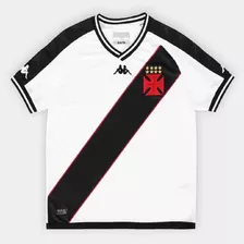 Camisa Vasco Oficial Kappa Infantil Ii 24/25 - Branco/preto