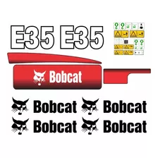 Kit Adesivos Faixa Mini Escavadeira Bobcat E35 Etiquetas Cor Adesivo Mini Escavadeira Bobcat E35