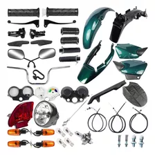 Kit Carenagem + Kit Farol Pisca Cg 125 Titan 2002/2003 Verde