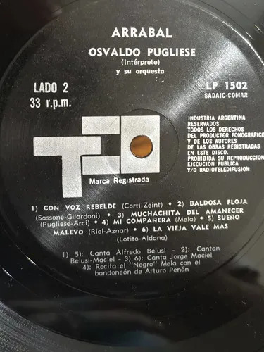 OSVALDO PUGLIESE - Arrabal - vinilo 1965